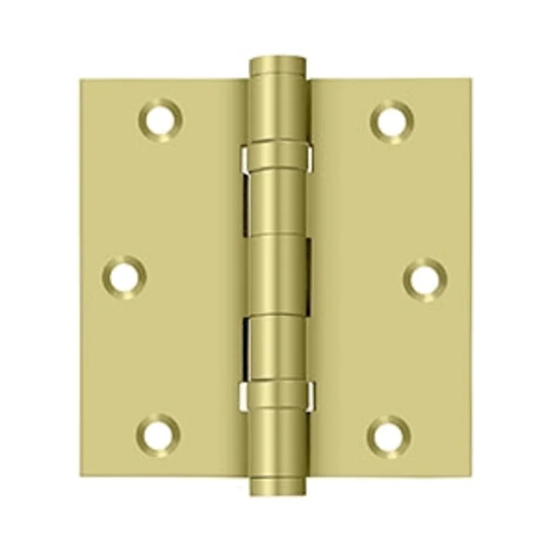 Deltana - Solid Brass Hinges - 3-1/2" x 3-1/2" Ball Bearing Door Hinge Square Corner (Pairs)
