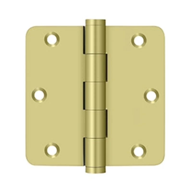 Deltana - Solid Brass Hinges - 3-1/2" x 3-1/2" Door Hinge 1/4" Radius Corner (Pairs)