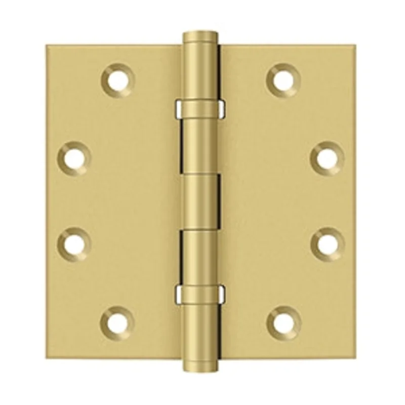 Deltana - Solid Brass Hinges - 4-1/2" x 4-1/2" Ball Bearing Door Hinge Square Corner (Pairs)