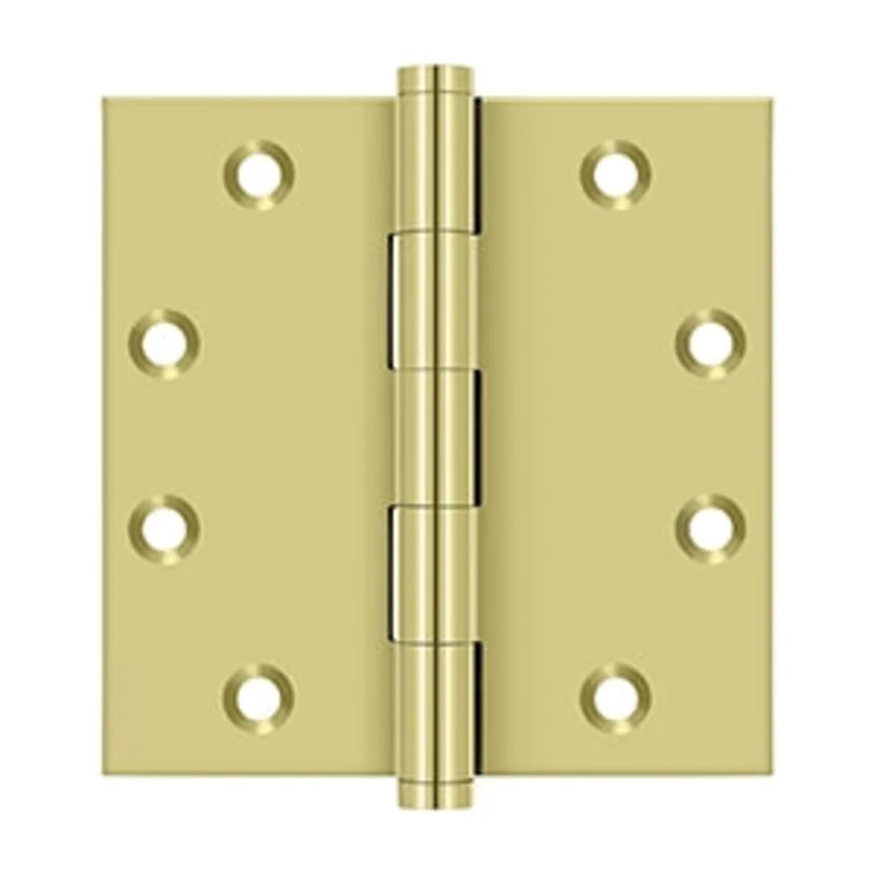 Deltana - Solid Brass Hinges - 4-1/2" x 4-1/2" Door Hinge Square Corner (Pairs)