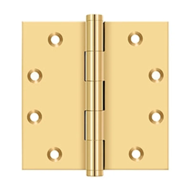 Deltana - Solid Brass Hinges - 4-1/2" x 4-1/2" NRP Door Hinge Square Corner (Pairs)