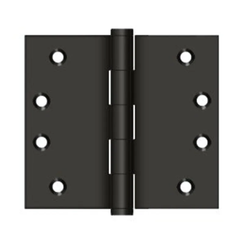 Deltana - Solid Brass Hinges - 4" x 4-1/2" Wide Throw Door Hinge Square Corner (Pairs)