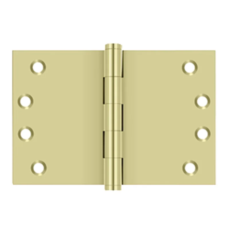 Deltana - Solid Brass Hinges - 4" x 6" Wide Throw Door Hinge Square Corner (Pairs)