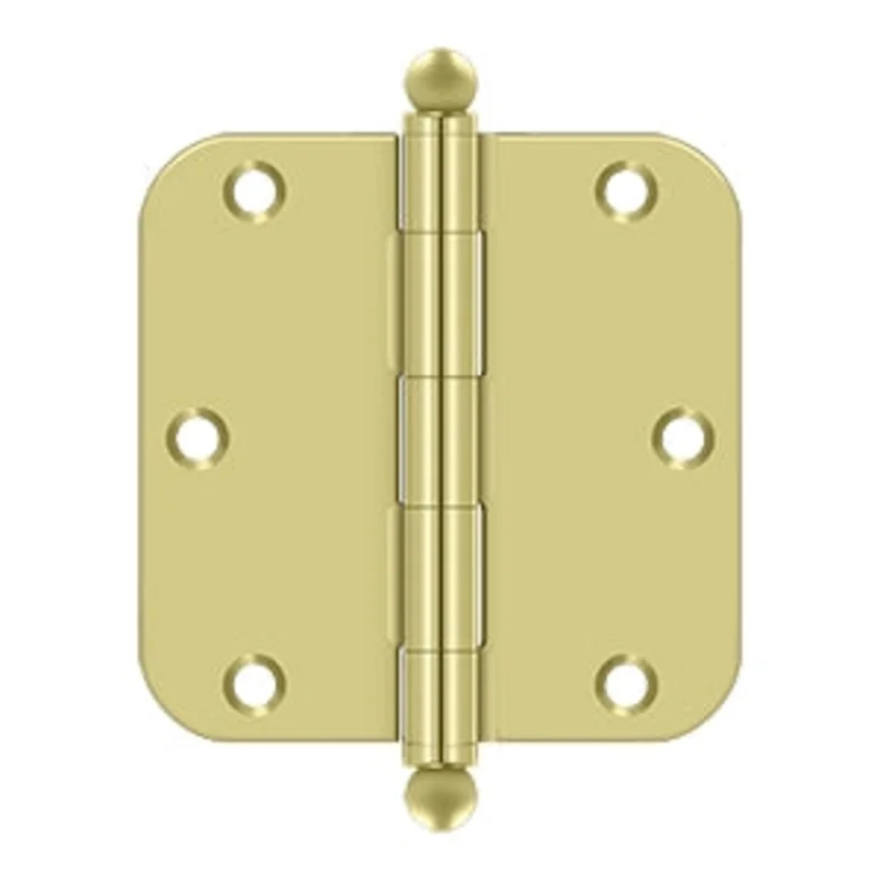 Deltana - Steel Hinges - 3-1/2" x 3-1/2" Residential Door Hinge 5/8" Radius Corner (Pairs) w/ Ball Tips