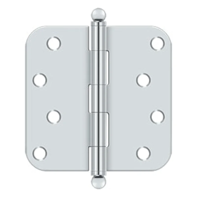 Deltana - Steel Hinges - 4" x 4" Residential Door Hinge 5/8" Radius Corner (Pairs) w/ Ball Tips