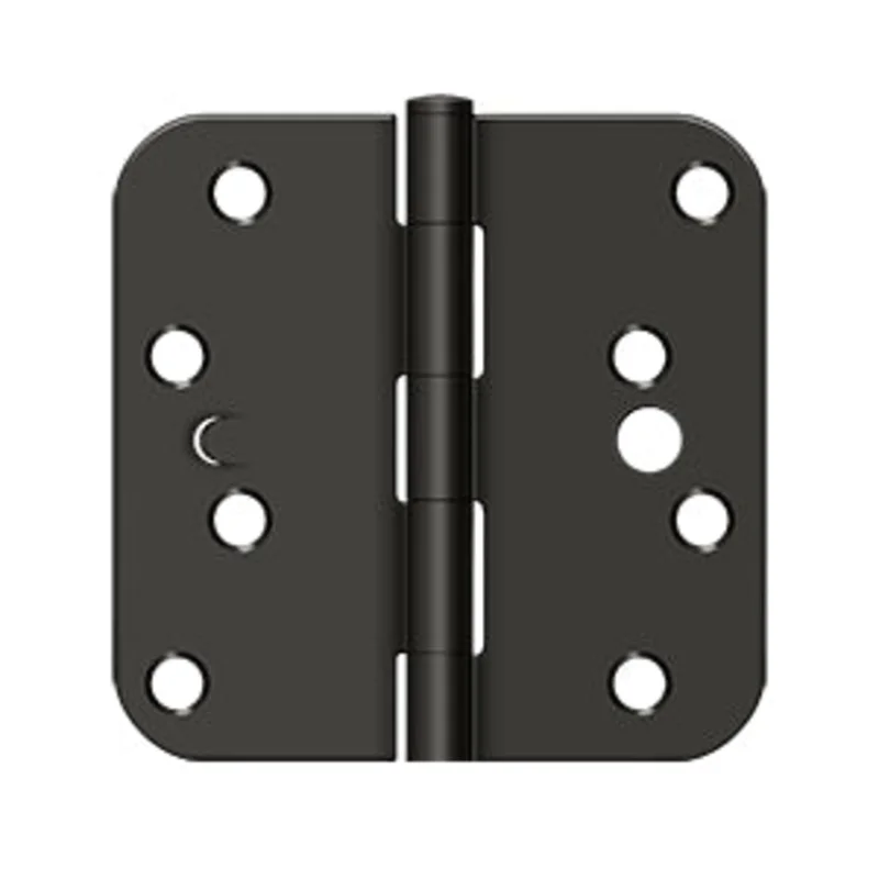 Deltana - Steel Hinges - 4" x 4" Residential Security Door Hinge 5/8" Radius Corner (Pairs)