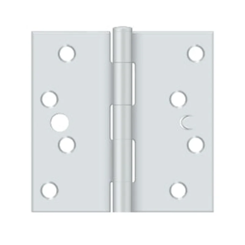 Deltana - Steel Hinges - 4" x 4" Residential Security Door Hinge Square Corner (Pairs)