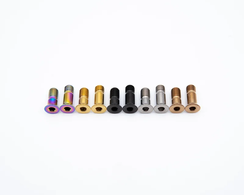 Derailleur Pulley Wheel Bolt Kit - Titanium Rainbow Oil Slick