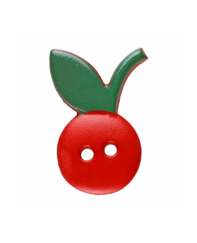 DILL BUTTONS: Cherry 2 Hole Button- Red - 20mm