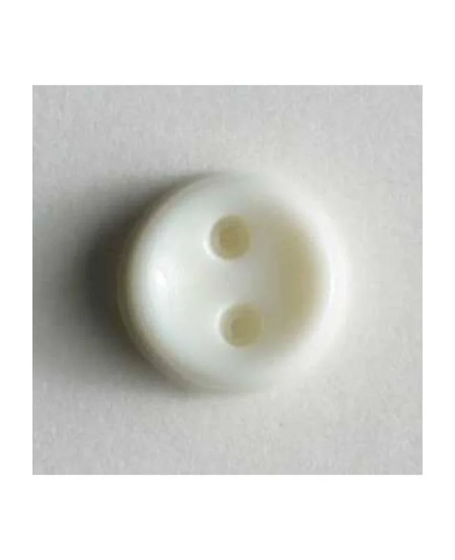 DILL BUTTONS: Doll Button 2 Hole - 7mm White