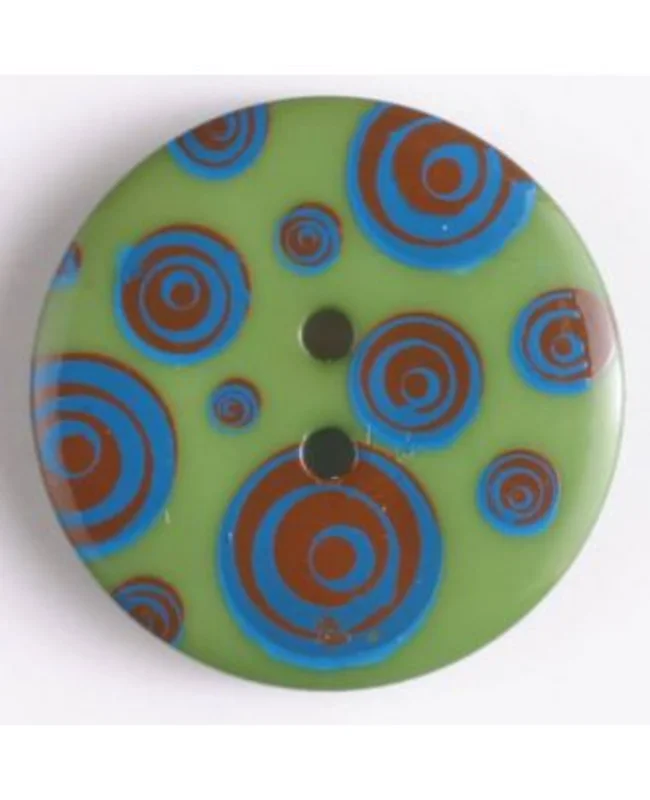 DILL BUTTONS: Fashion Button - Green/Brown/Blue - 25mm