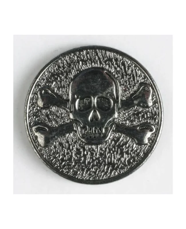 DILL BUTTONS: Full Metal Button - Antique Silver - 20mm