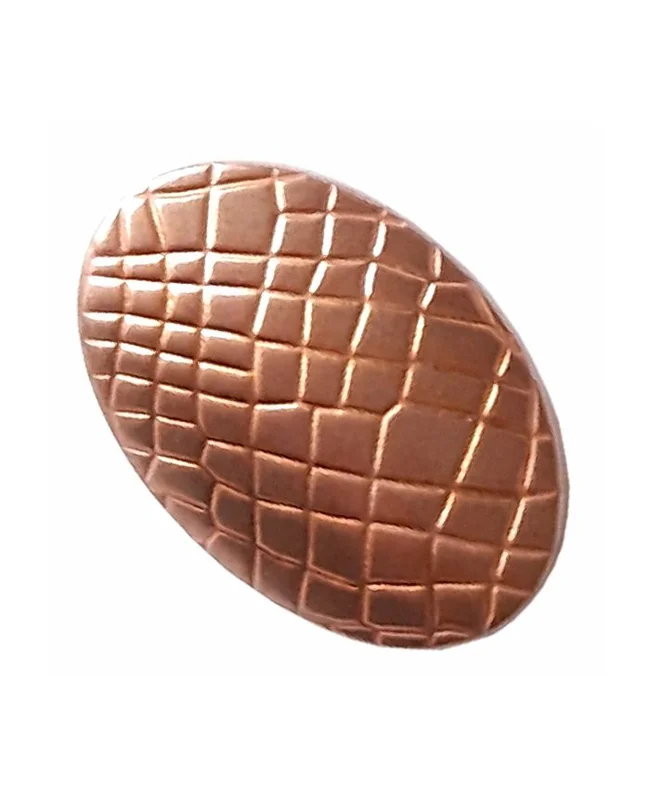 DILL BUTTONS: Full Metal Oval Reptile Design - Copper