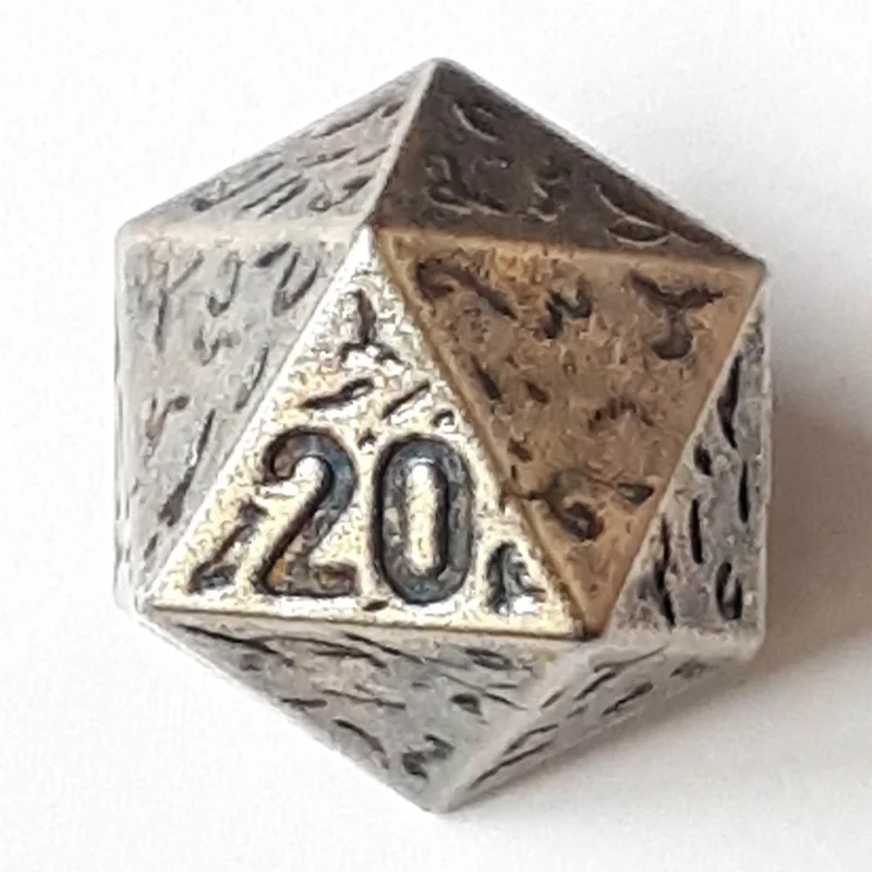 DILL BUTTONS: Geometric Decahedron Button - Silver