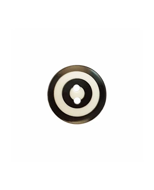 DILL BUTTONS: Kaffe Fassett "Target" Button - Black/White - 20mm