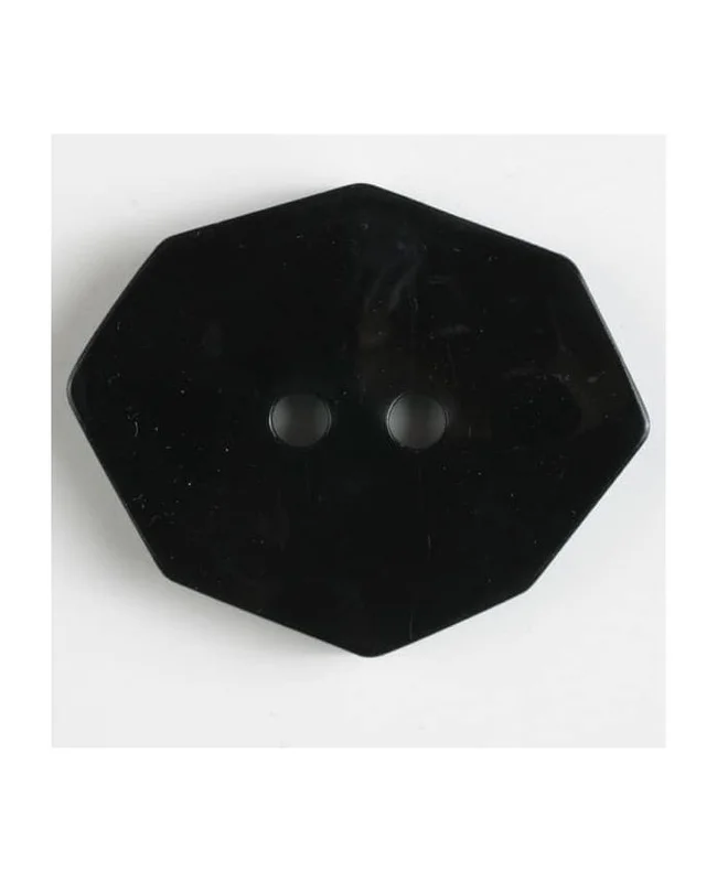 DILL BUTTONS: Octagonal Button - Black - 50mm