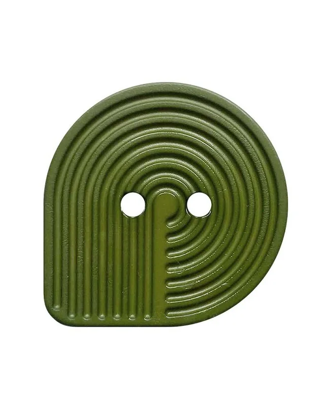 DILL BUTTONS: Oval 2 Hole Button - Khaki - 32mm