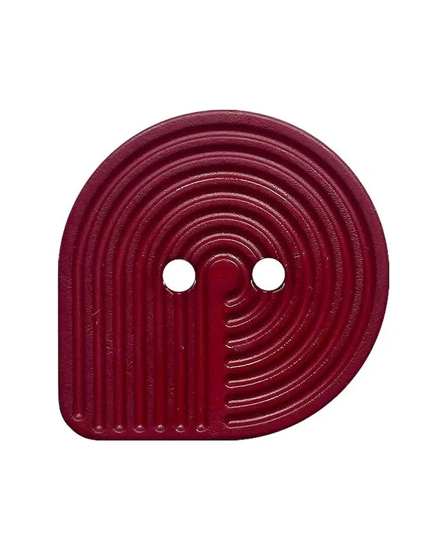 DILL BUTTONS: Oval Polyamide Button - Wine Red - 20mm