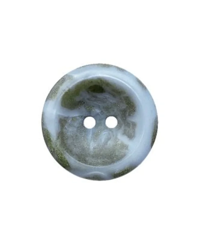 DILL BUTTONS: Round 2 Hole Button - Blue with gold particles - 28mm