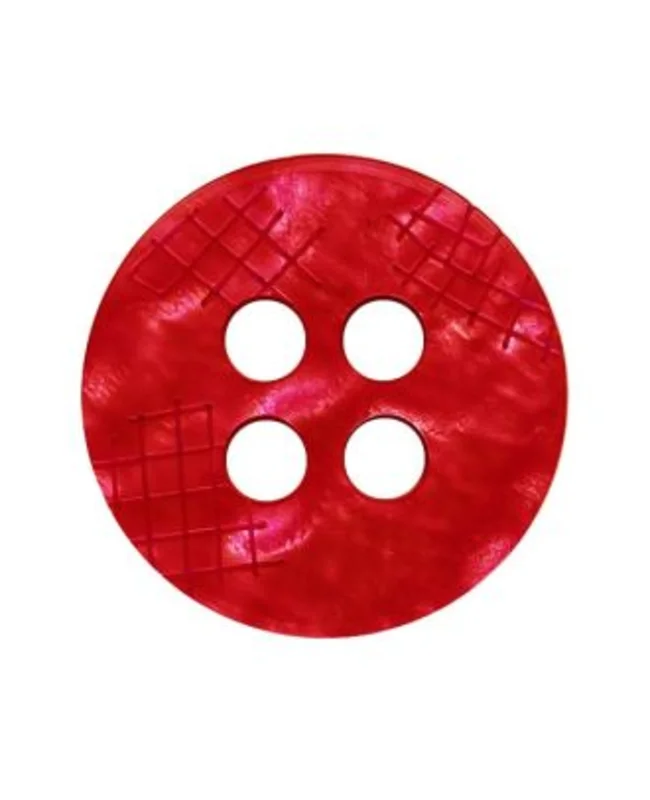 DILL BUTTONS: Round Suit Button - Red - 18mm
