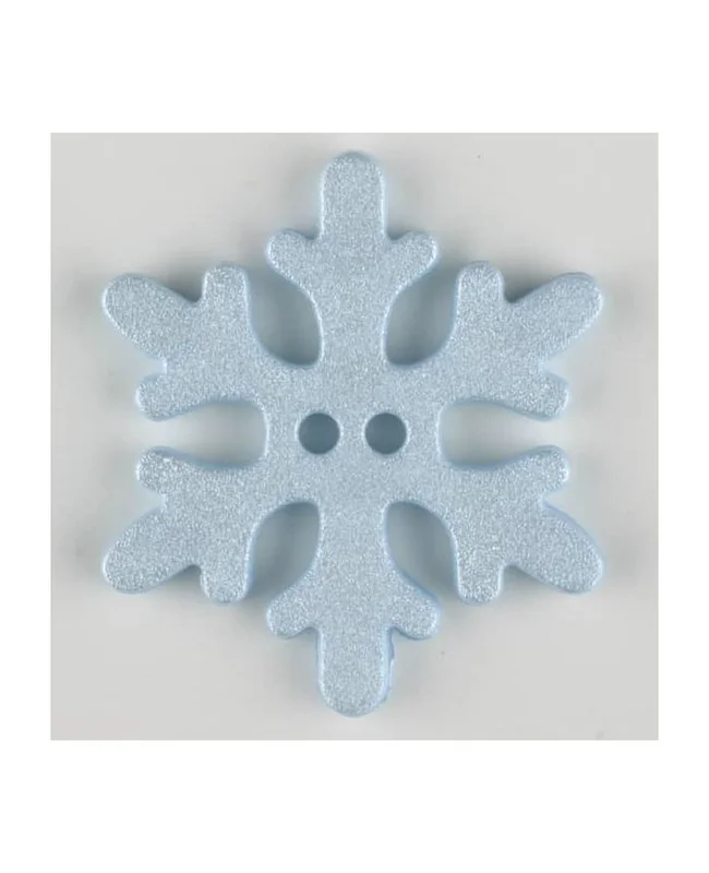 DILL BUTTONS: Snowflake 2 Hole Button - 20mm Blue