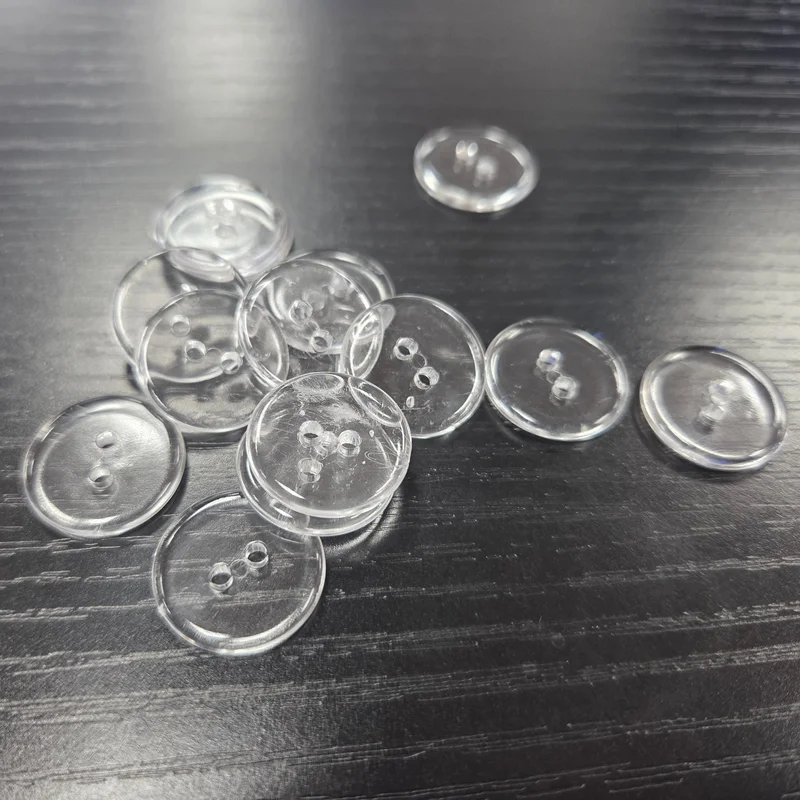 DILL BUTTONS:  Transparent - 2 Hold Button - 17mm