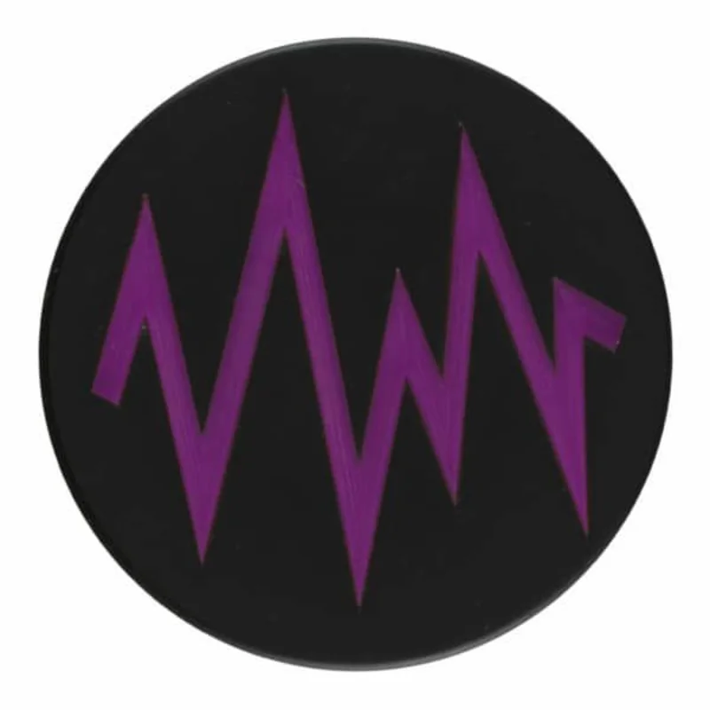 DILL BUTTONS: Zigzag Design  - 18mm Purple Button Black ZigZag Design