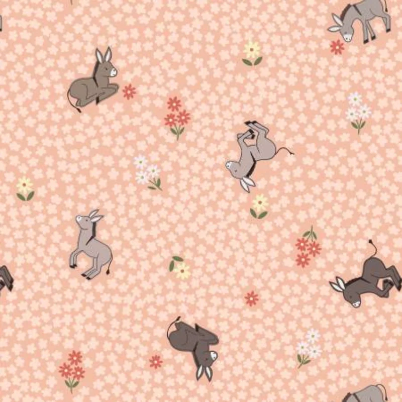 Dinky Donkeys: Peach (1/4 Yard)