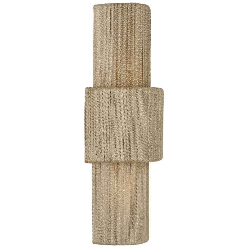 Dorado Sconce, Antique-Burnished Brass/Natural Abaca, 17"