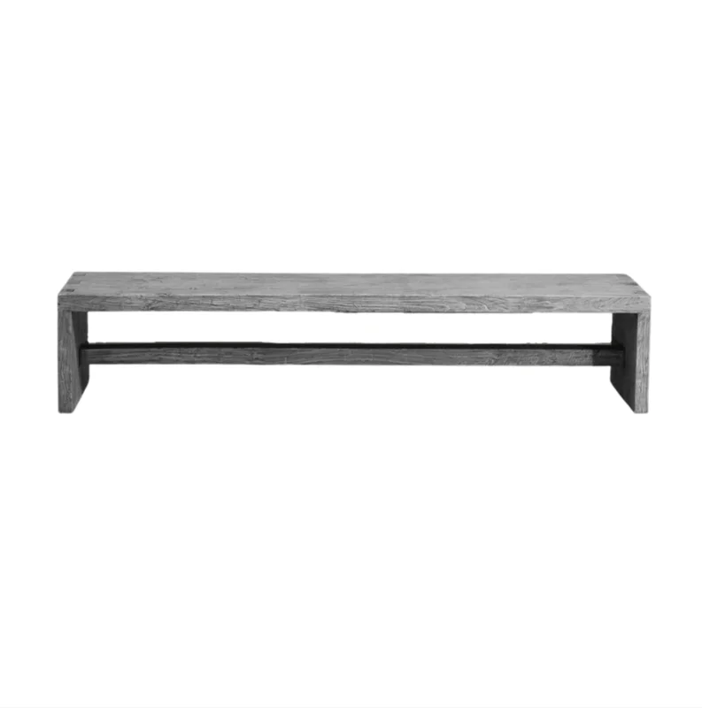 Dovetail Elm Bench, 96"L x 14"W x 18"H