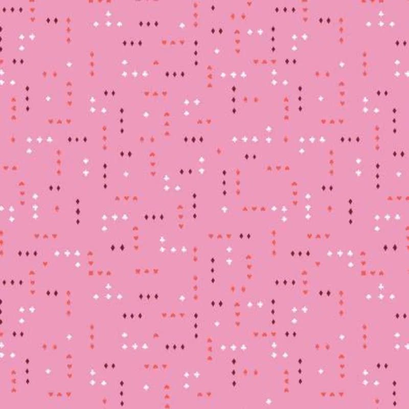 Down the Rabbit Hole: Cards-Pink (1/4 Yard)