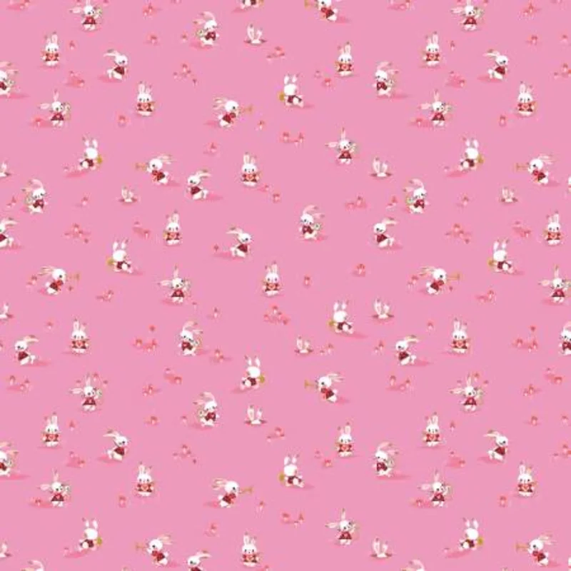 Down the Rabbit Hole: Rabbit Chase-Pink (1/4 Yard)
