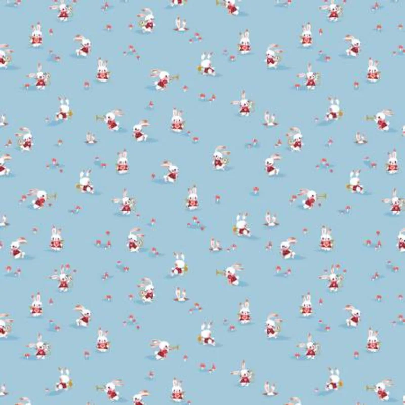 Down the Rabbit Hole: Rabbit Chase-Sky (1/4 Yard)