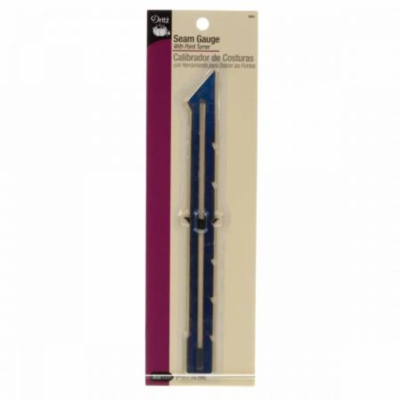 DRITZ: 7" Seam Gauge Ruler with Point Turner