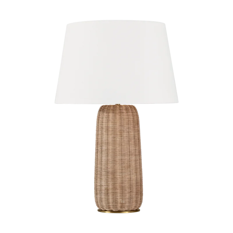 Dumar Large Table Lamp, Blonde Rattan