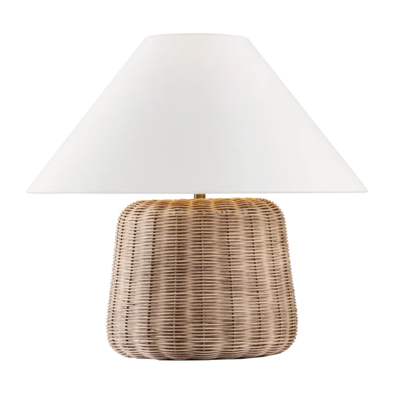 Dumar Medium Table Lamp - Blonde Rattan, 20.5"H