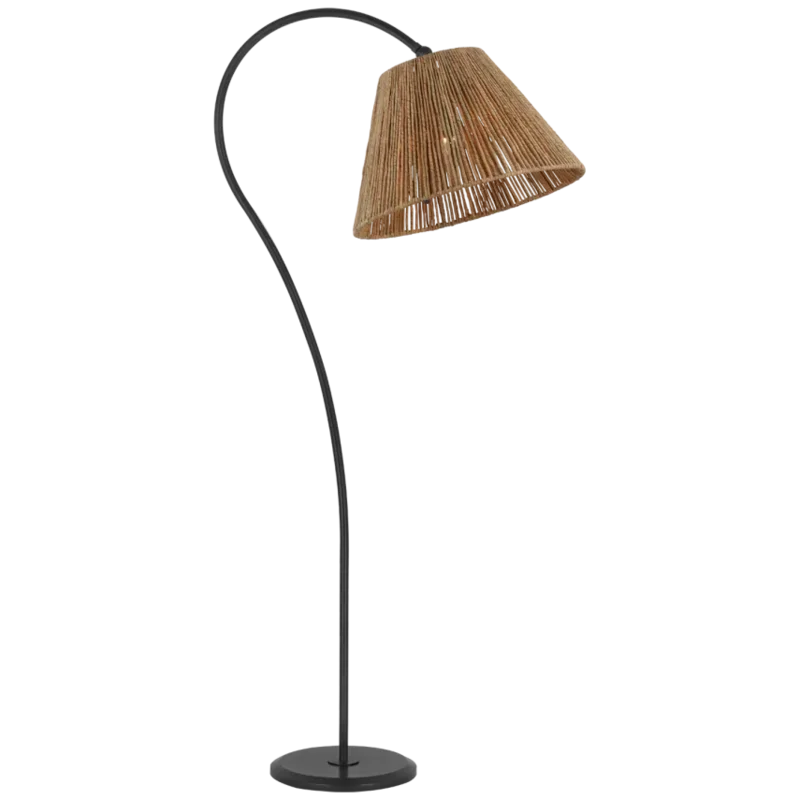 Dume Large Arched Floor Lamp, Aged Iron