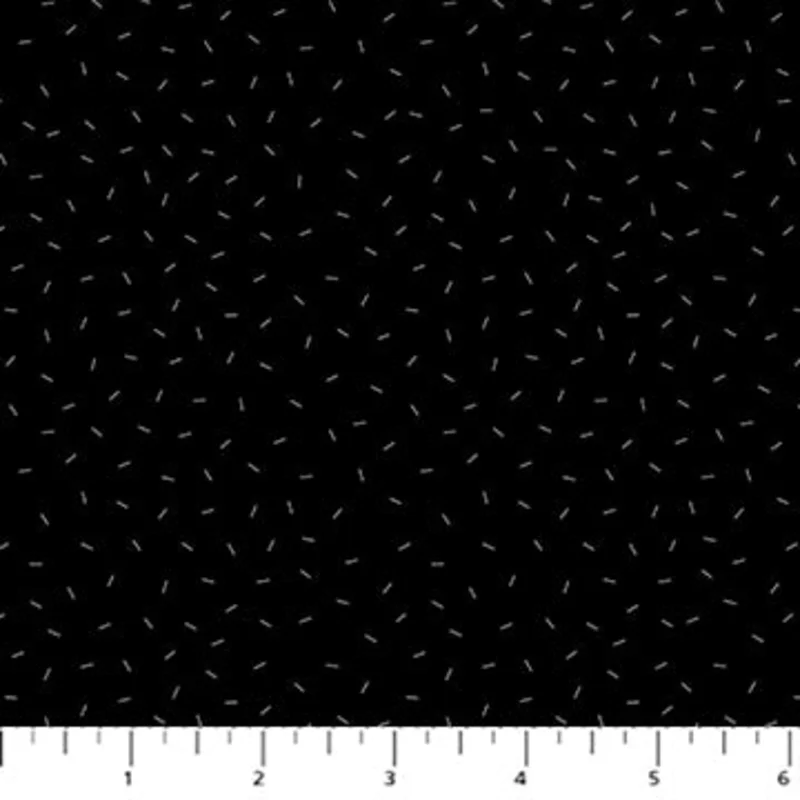DUSK: Dashes-Black/Gray (1/4 Yard)