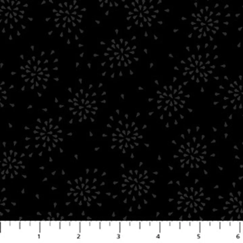 DUSK: Flourish-Black (1/4 Yard)