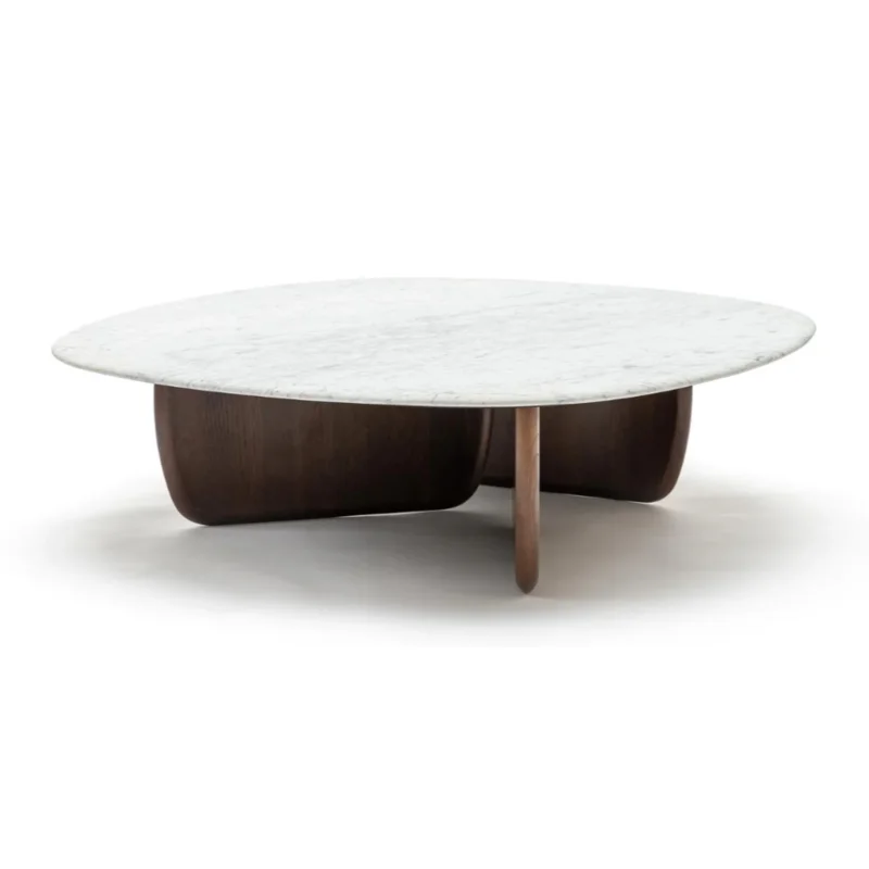 Eden Coffee Table, Espresso Oak, Marble, 39.4"Dia 13.8" H