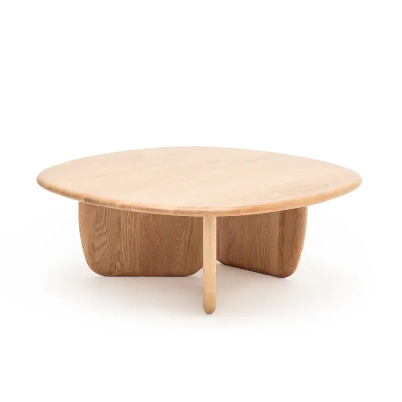 Eden Coffee Table, Light Oak, 39.4"Dia 13.8"H