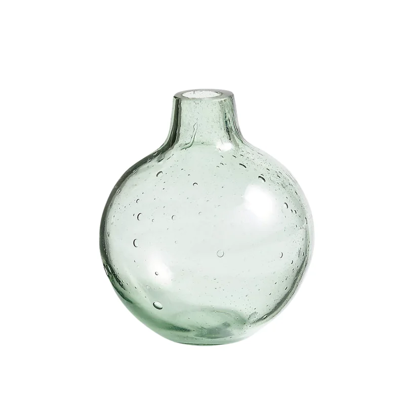 Eider Bud Vase - Smoke Green Glass, 3"