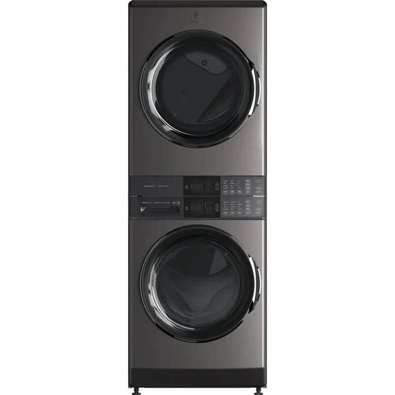 Electrolux - 5.2 cu. Ft  Front Load Washer And 8 cu. Ft Dryer Laundry Tower in Titanium - ELTE760CAT Silver