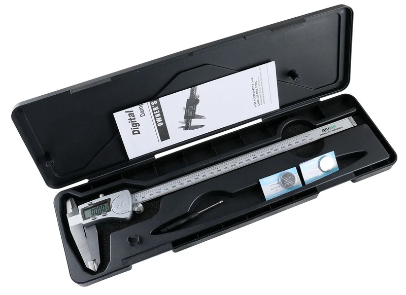 Electronic Digital Caliper Extra-Large LCD, Metal Cover, Stainless Steel, IP54 Water Resistant