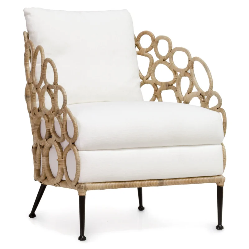 Ella Lounge Chair with Sailcloth Salt Performance Fabric