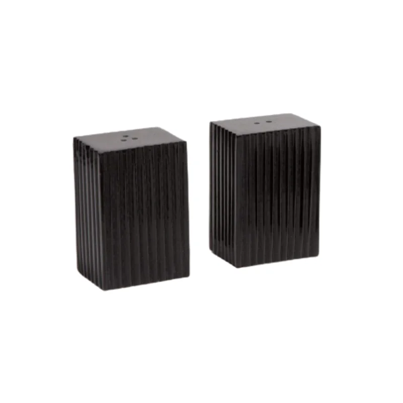 Elliott, Black, Large Salt and Pepper Shakers, Horn
