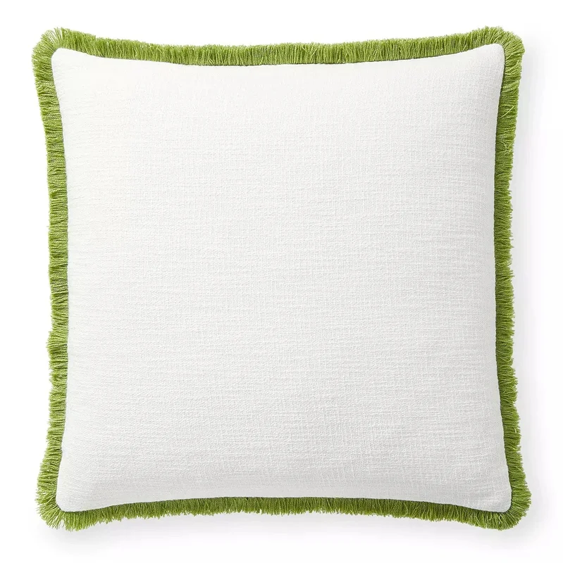 Ellis Indoor/Outdoor Pillow - White/Grass, 24" x 24"
