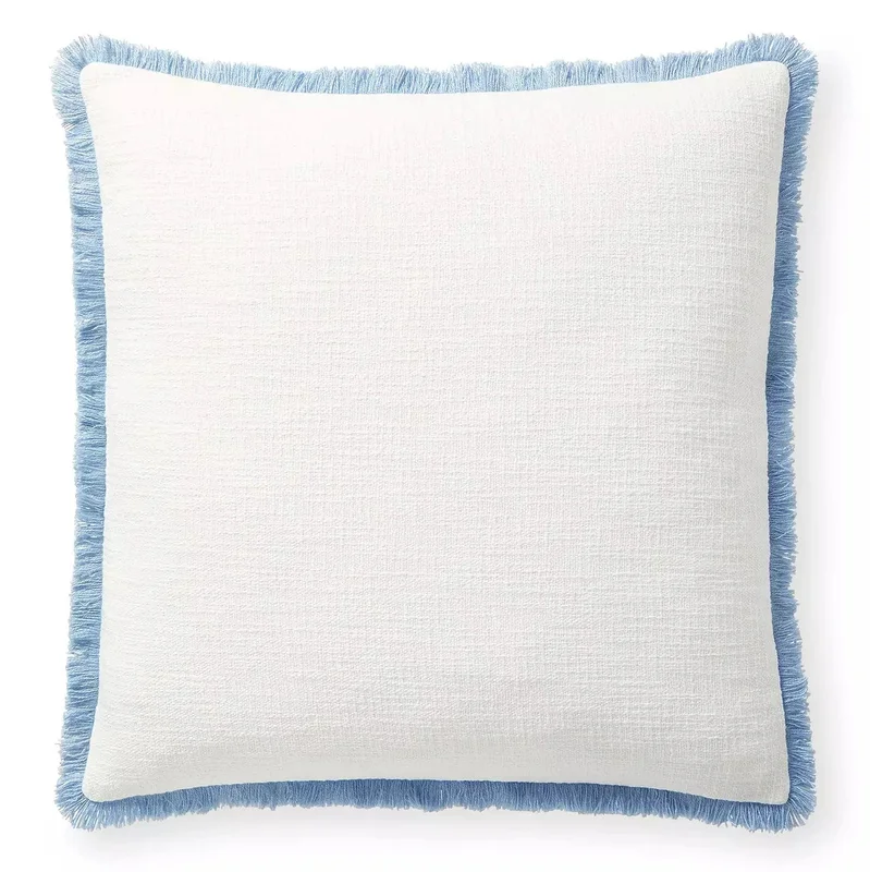 Ellis Indoor/Outdoor Pillow - White/Hydrangea, 24" x 24"