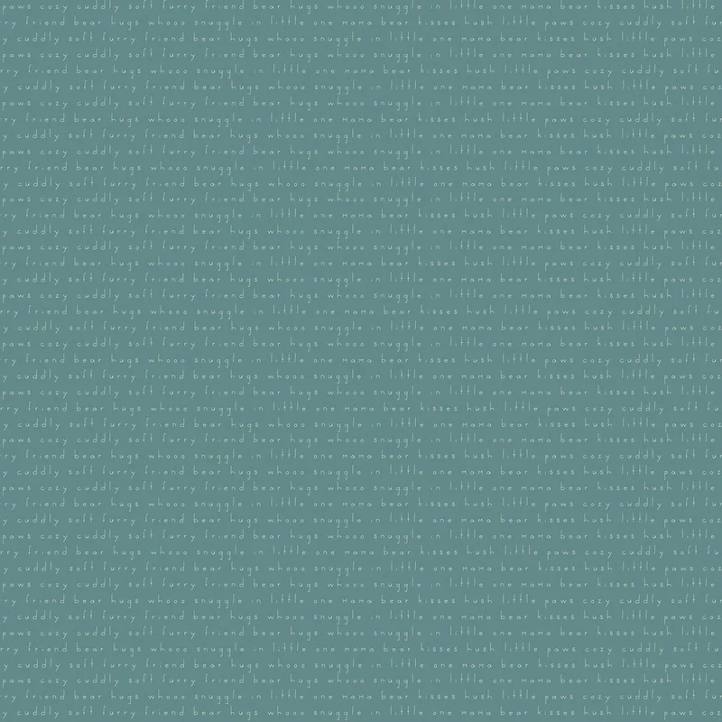 Elmer & Eloise: Text Teal (1/4 Yard)