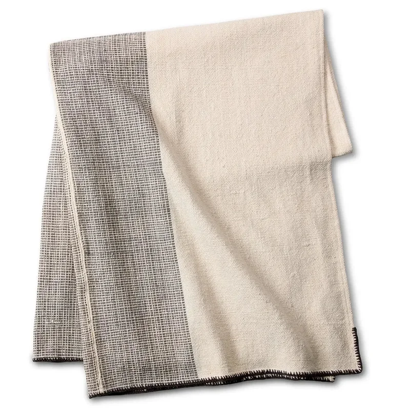 Embata Natural Duo-Tone Margosa Oversized Throw, 40" x 80"